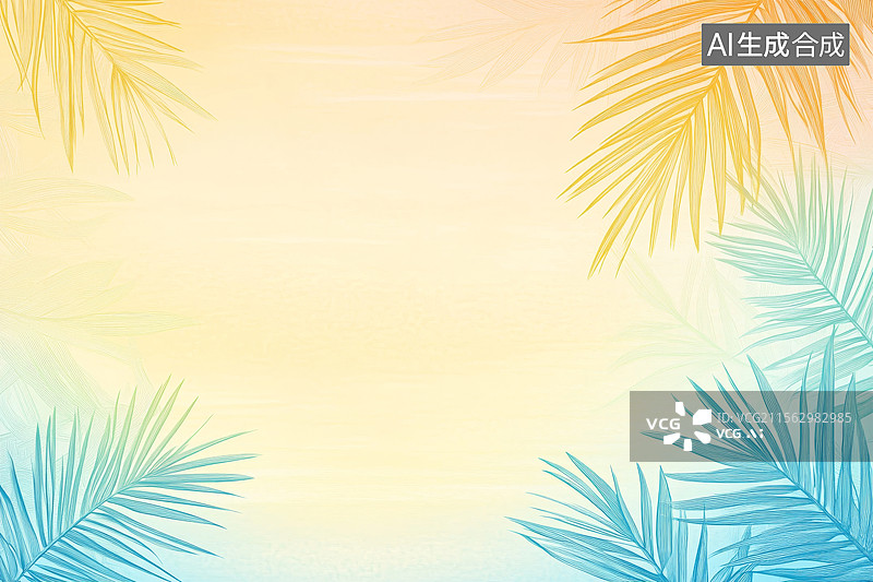 【AI数字艺术】热带植物背景图片素材