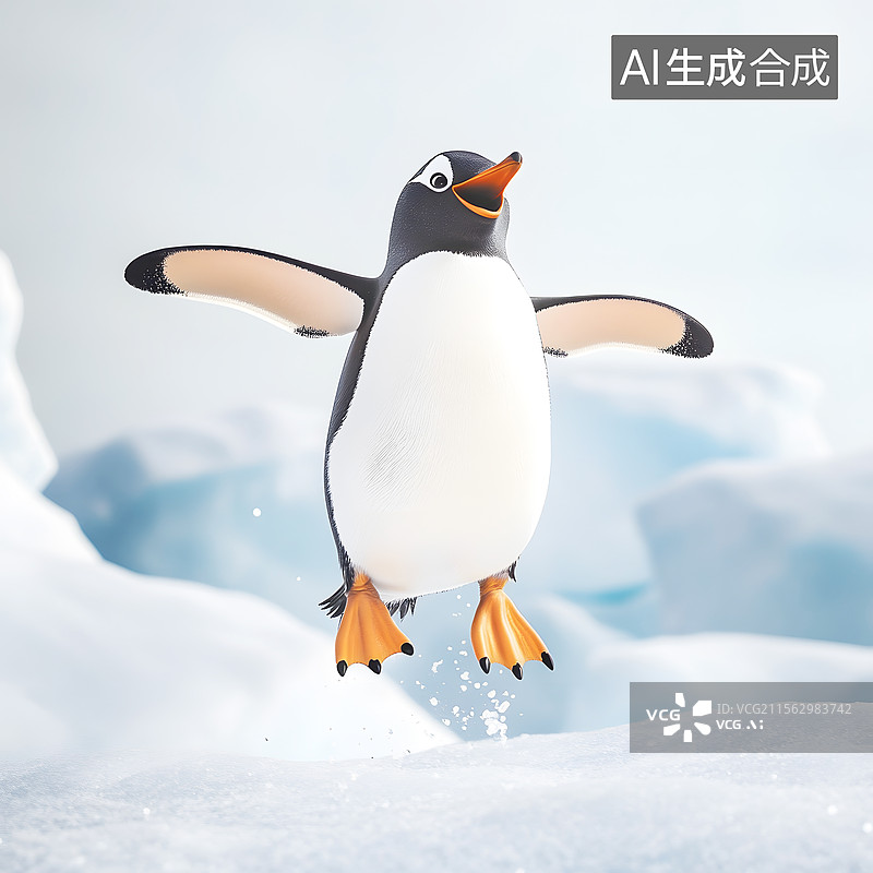 【AI数字艺术】AIGC：3D卡通企鹅图片素材