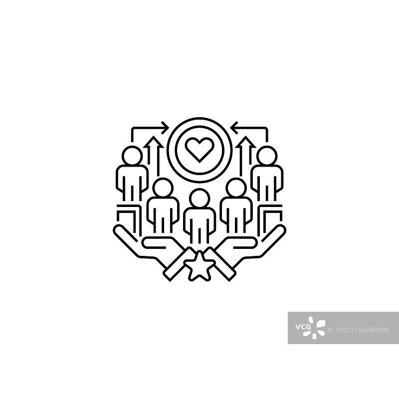 社区支持热线图标线性风格标志图片素材