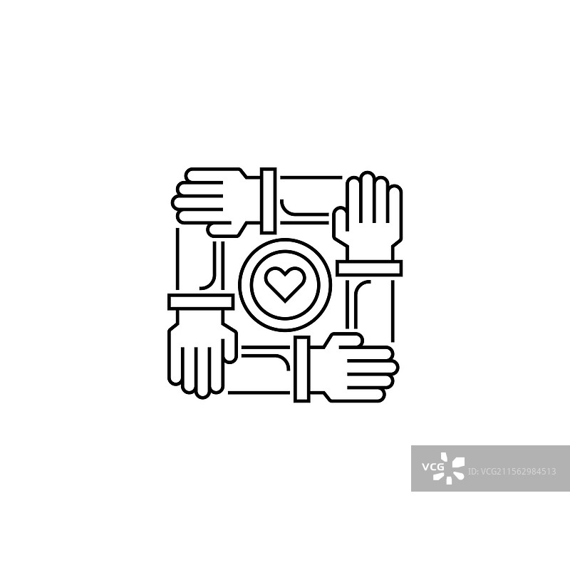 社交纽带线条图标线性风格标志图片素材