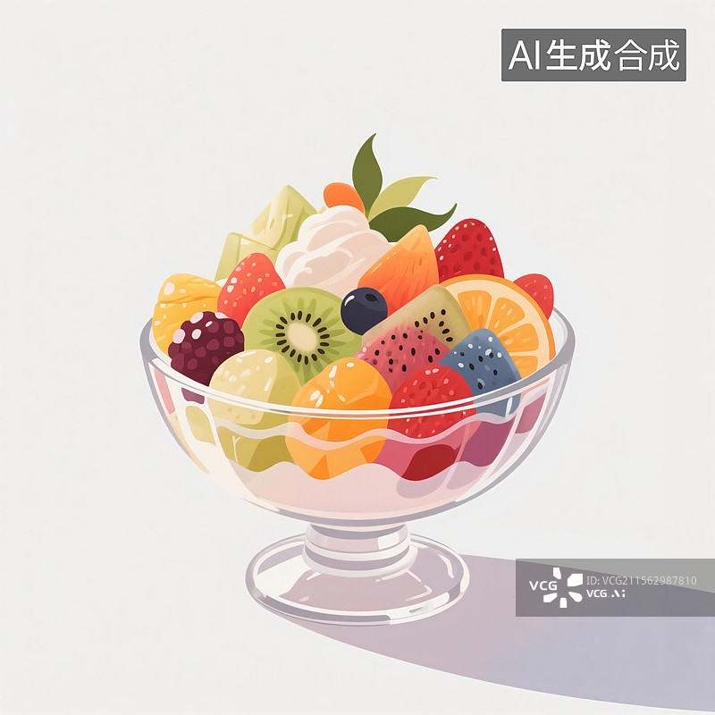 【AI数字艺术】缤纷水果捞插画图片素材