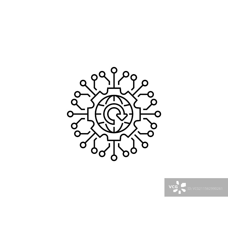 网络恢复线条图标线性风格标志图片素材