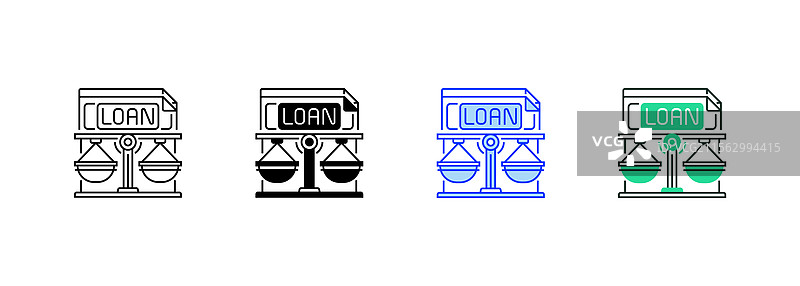 贷款比较线条图标线性风格标志图片素材