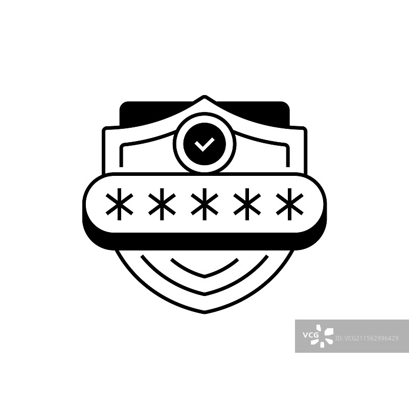 密码保护线条图标线性风格标志图片素材