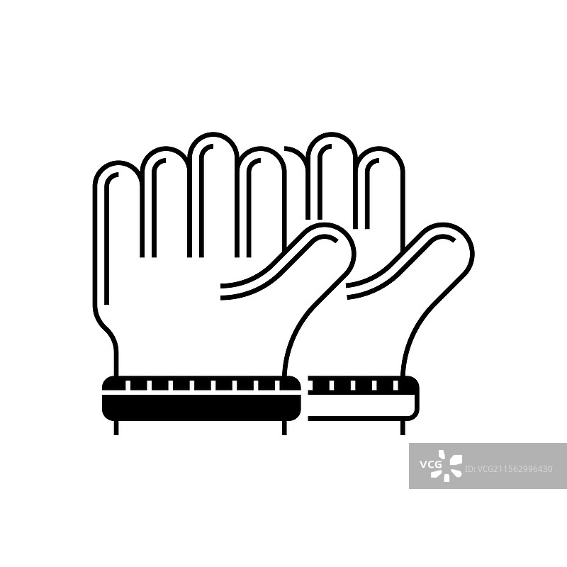 手套图标线性风格移动端标志图片素材
