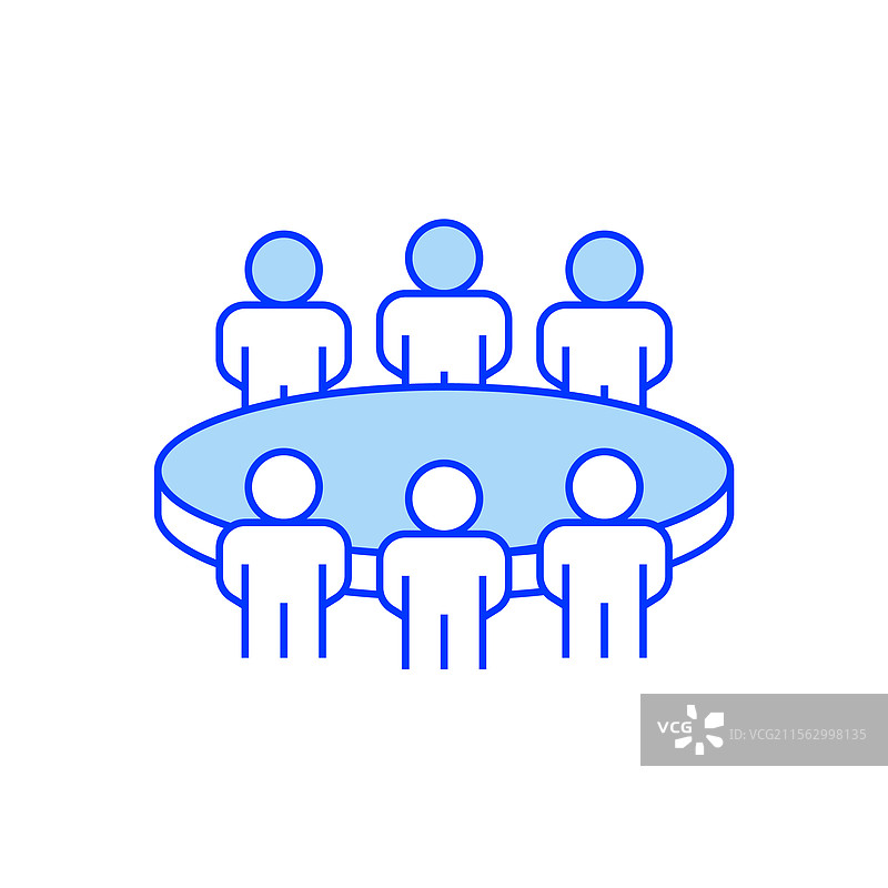 圆桌讨论填充线条图标图片素材