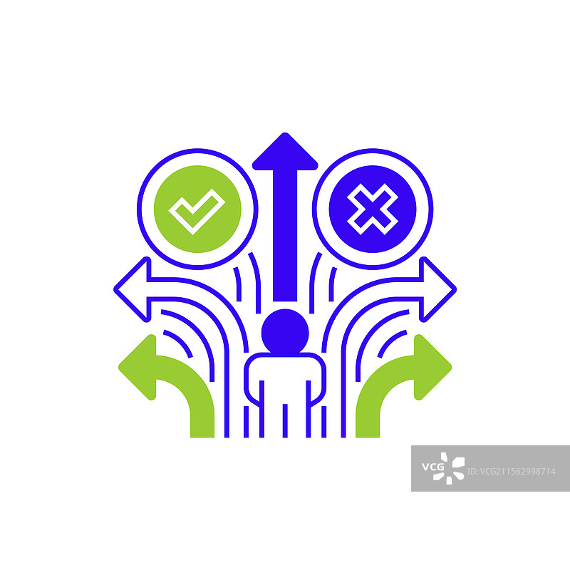 决策制定双色图标线性风格图片素材