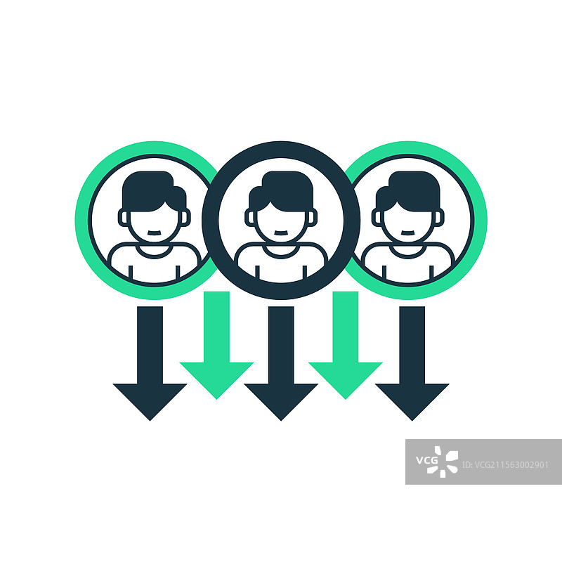 流失率双色图标线性风格标志图片素材