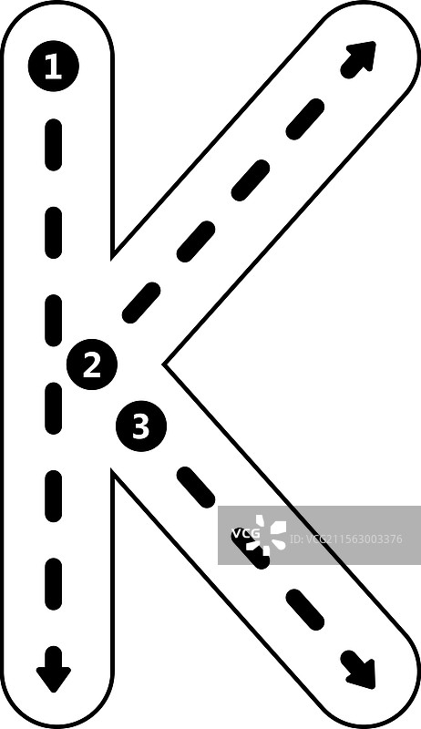 大写字母K的描摹练习图片素材