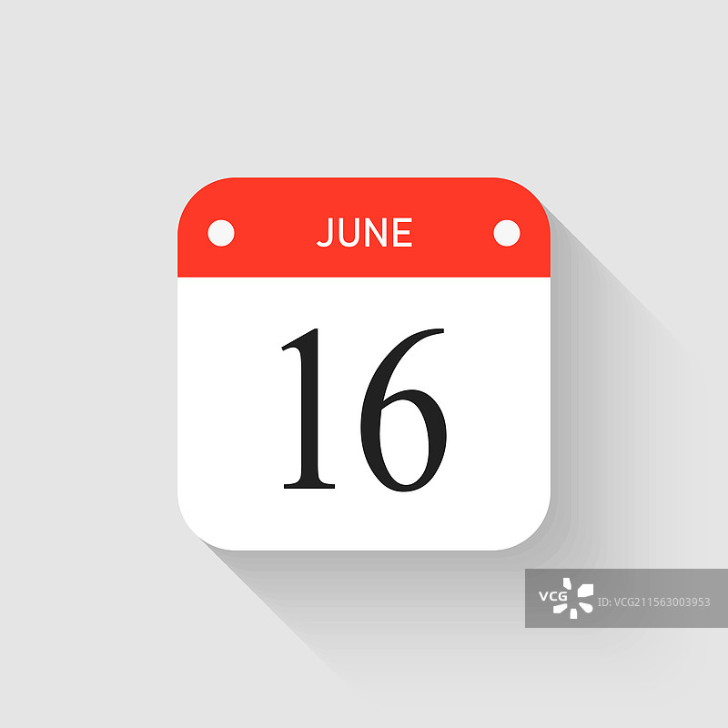 图标页面日历 - 6月16日图片素材