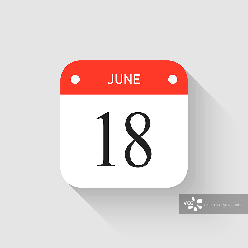 图标页面日历 - 6月18日图片素材