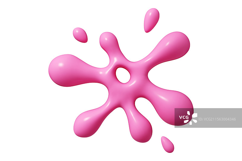粉色三维抽象液体形状，带有辐射效果图片素材