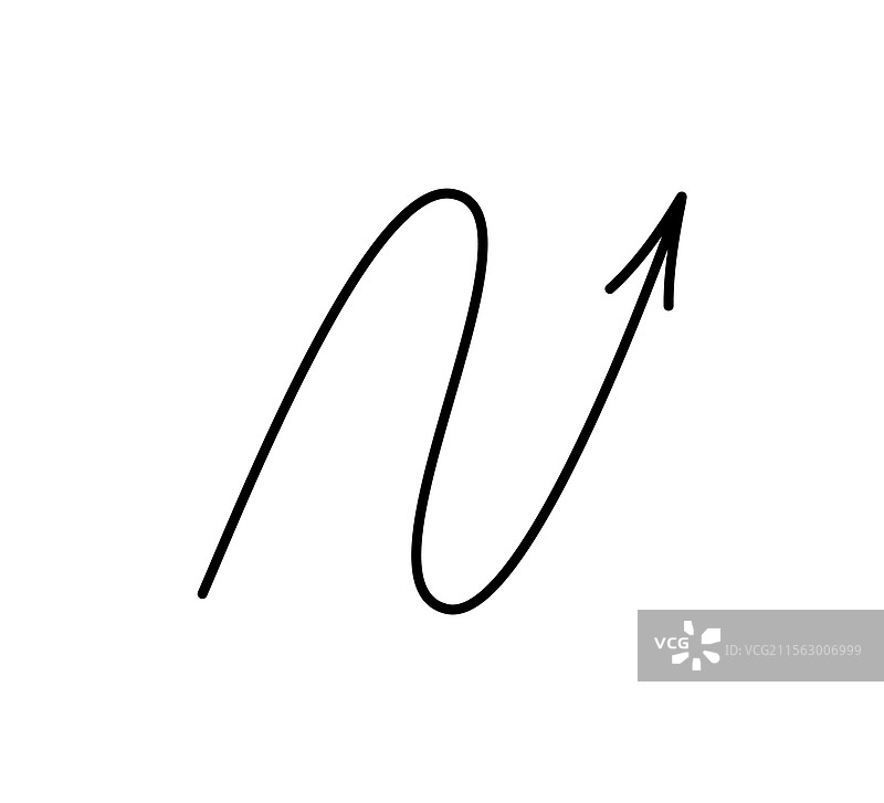 螺旋手绘箭头集，卷曲线条涂鸦图片素材