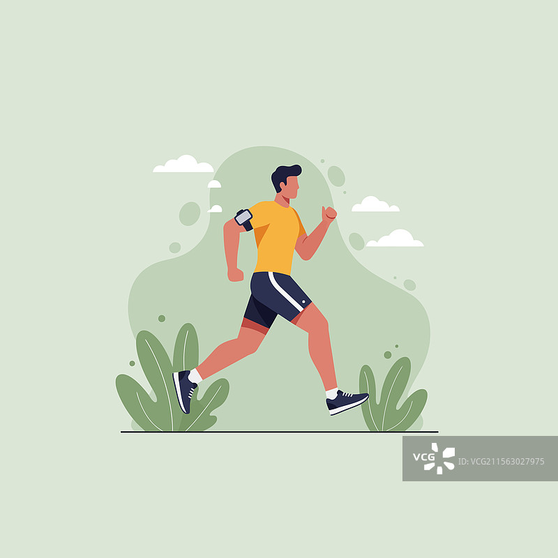 户外跑步的运动图形图片素材