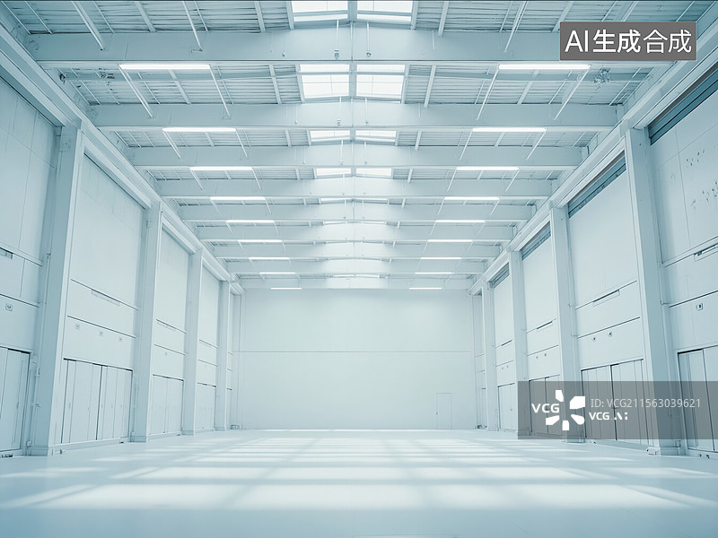 【AI数字艺术】空旷工业仓库图片素材