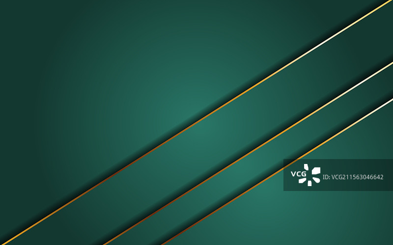 奢华的绿色与金色线条背景图片素材