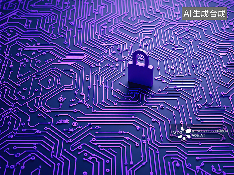 【AI数字艺术】数字安全锁图片素材