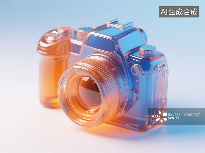 【AI数字艺术】透明相机渐变艺术图图片素材