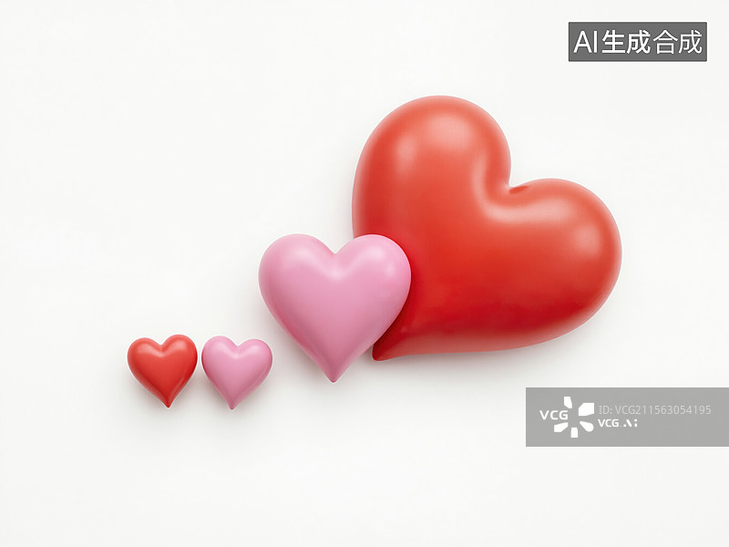 【AI数字艺术】心形气球排列图片素材