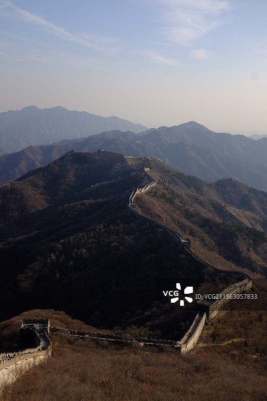 高角度俯瞰长城图片素材