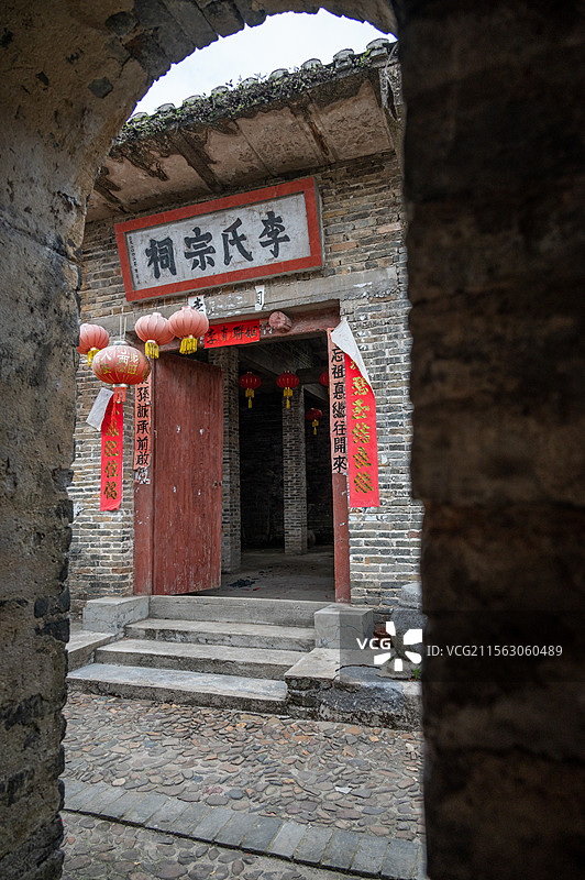 仁化县  石塘古村 李氏祠堂图片素材
