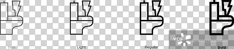 腹泻图标，细线、常规和粗体风格图片素材