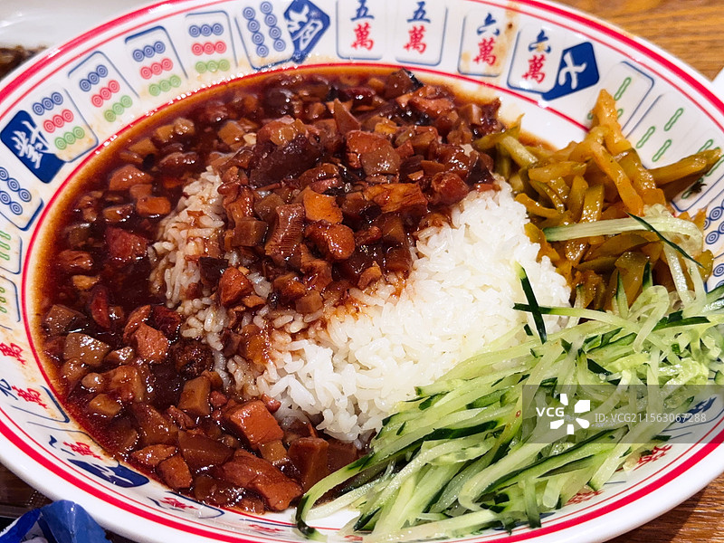 台湾卤肉饭特写图片素材