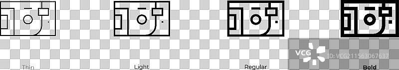 一次性相机图标，细线条，常规和图片素材
