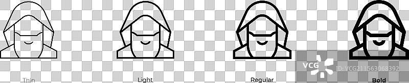 德鲁伊图标，细体、常规体和粗体风格图片素材