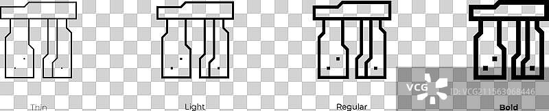 多门图标，细体、常规体和粗体风格图片素材