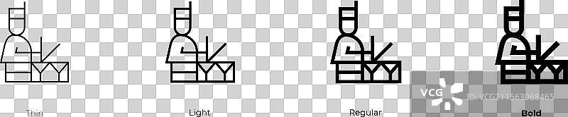 鼓手图标，细体、常规体和粗体图片素材