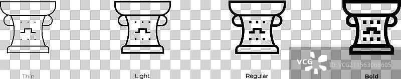 东山图标，细体、常规体和粗体风格图片素材