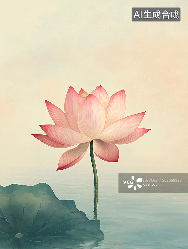 【AI数字艺术】一朵漂亮的荷花图片素材