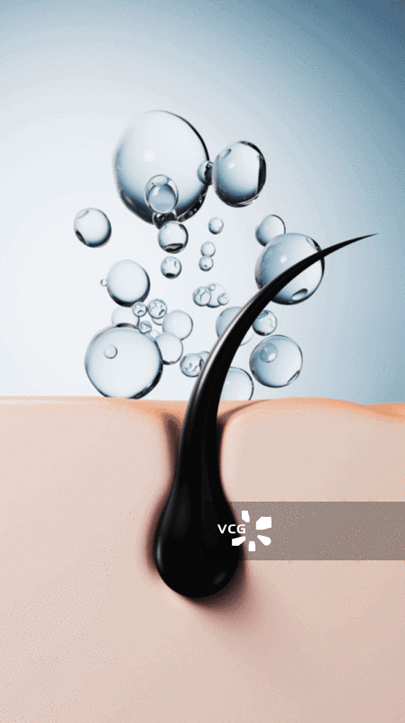 黑色毛发头发与皮肤三维渲染图片素材