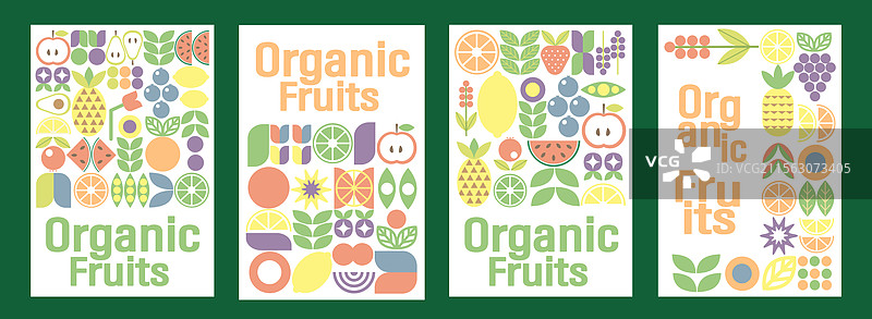 有机水果和蔬菜横幅组合几何图形图片素材