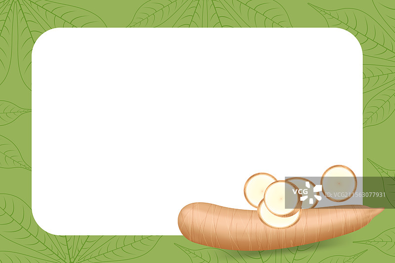 木薯新鲜横幅框架，留白空间供文字使用图片素材