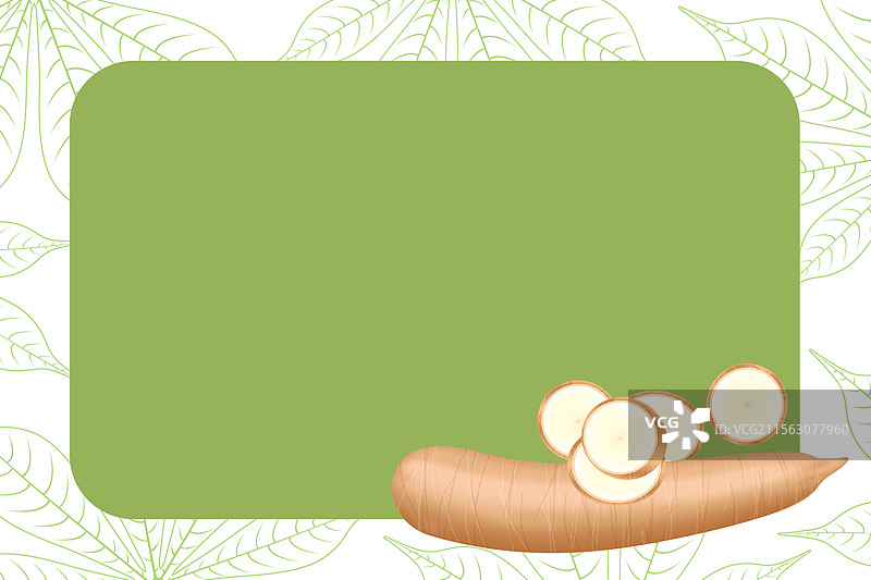 木薯新鲜横幅框架，留有空白供文字使用图片素材