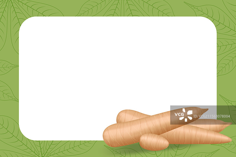 木薯新鲜横幅框架，留有空白供文字使用图片素材