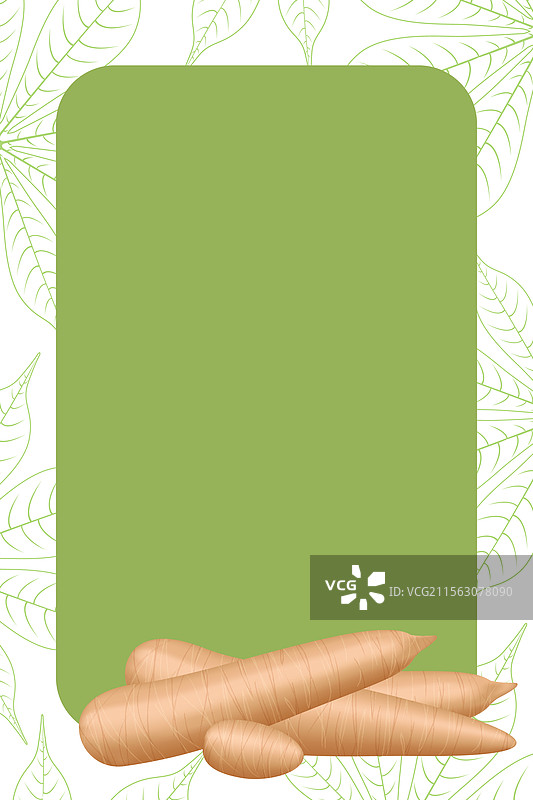 木薯新鲜横幅框架，留有空白供文字使用图片素材