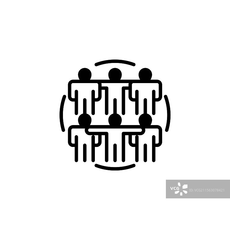 团队聚会图标线条风格标志图片素材