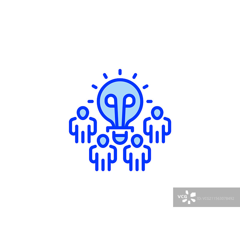 头脑风暴线条图标通用创意图片素材