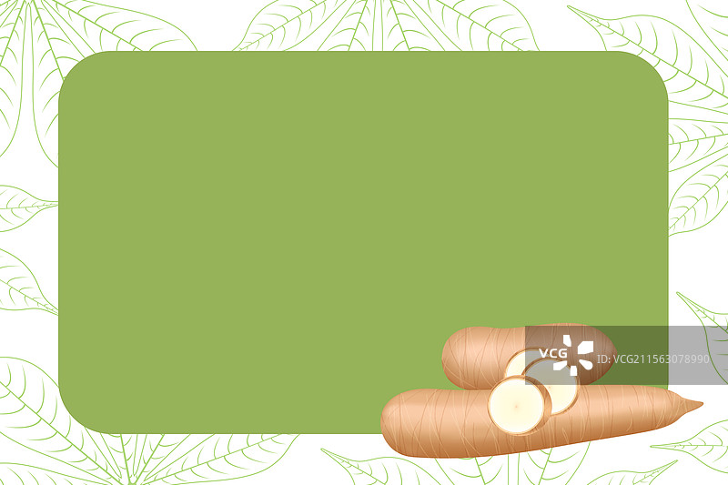木薯新鲜横幅框架，留白空间供文字使用图片素材