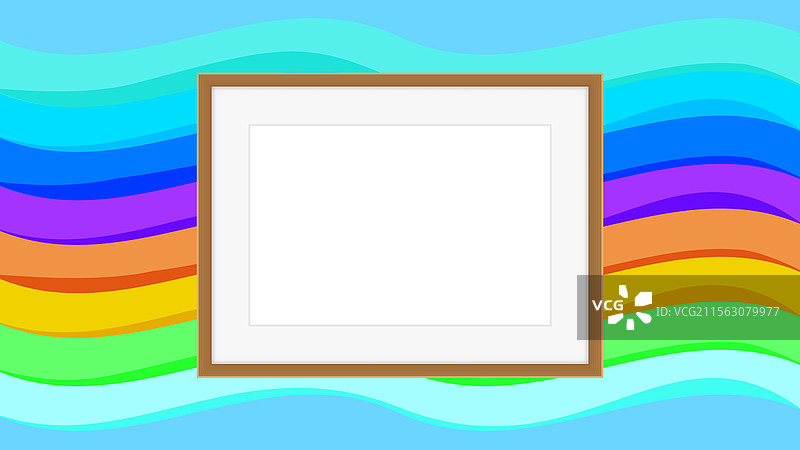 彩虹色的空矩形框架图片素材