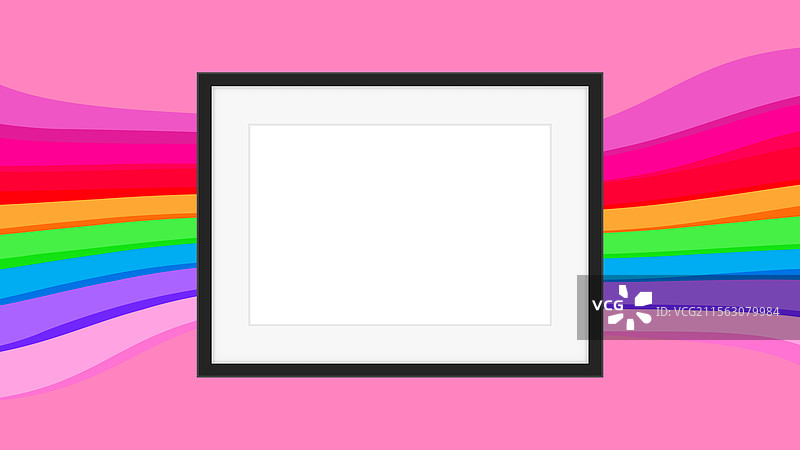 彩虹色的空矩形框架图片素材
