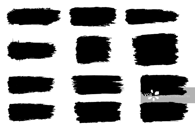 黑色笔刷笔触套装图片素材