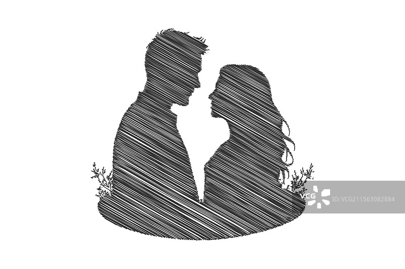 情侣剪影艺术浪漫爱情图形图片素材