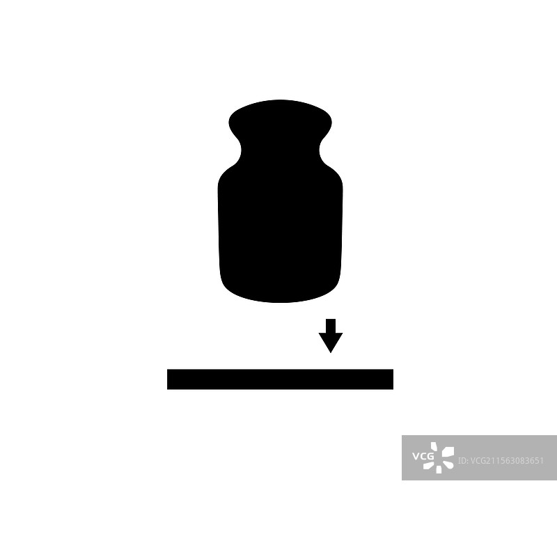重公斤杠铃向下压在坚固的平面上图片素材