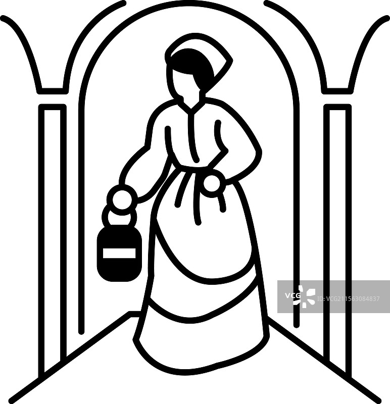 穿着长裙的女人手持灯笼图片素材