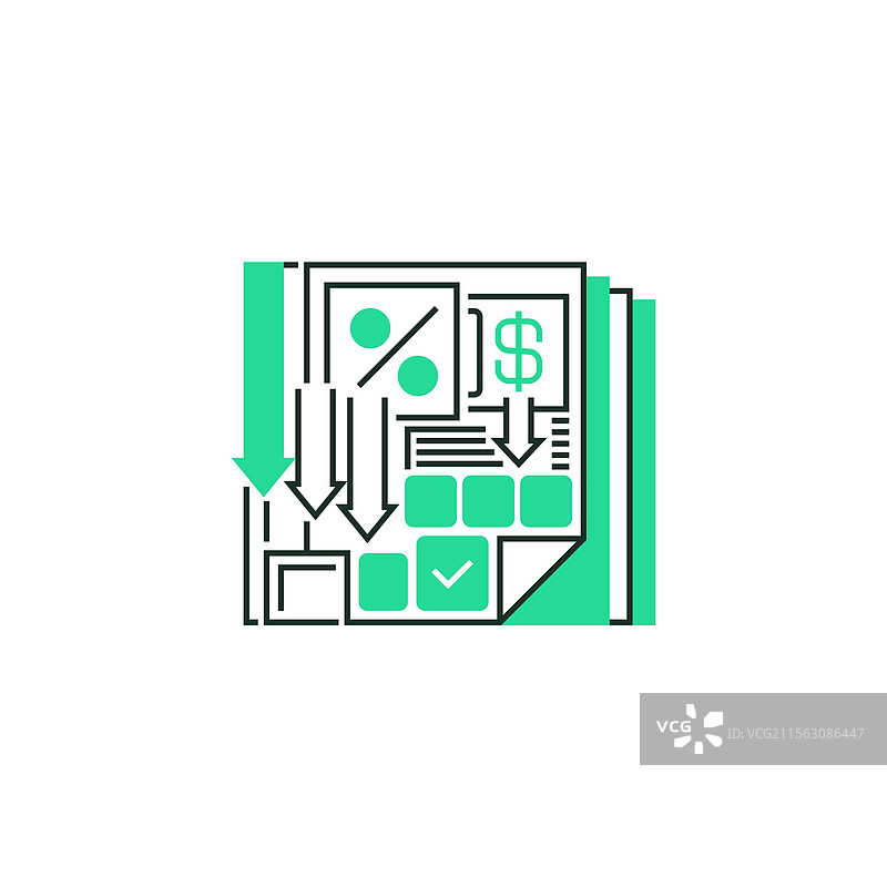 税收减免线性图标图片素材