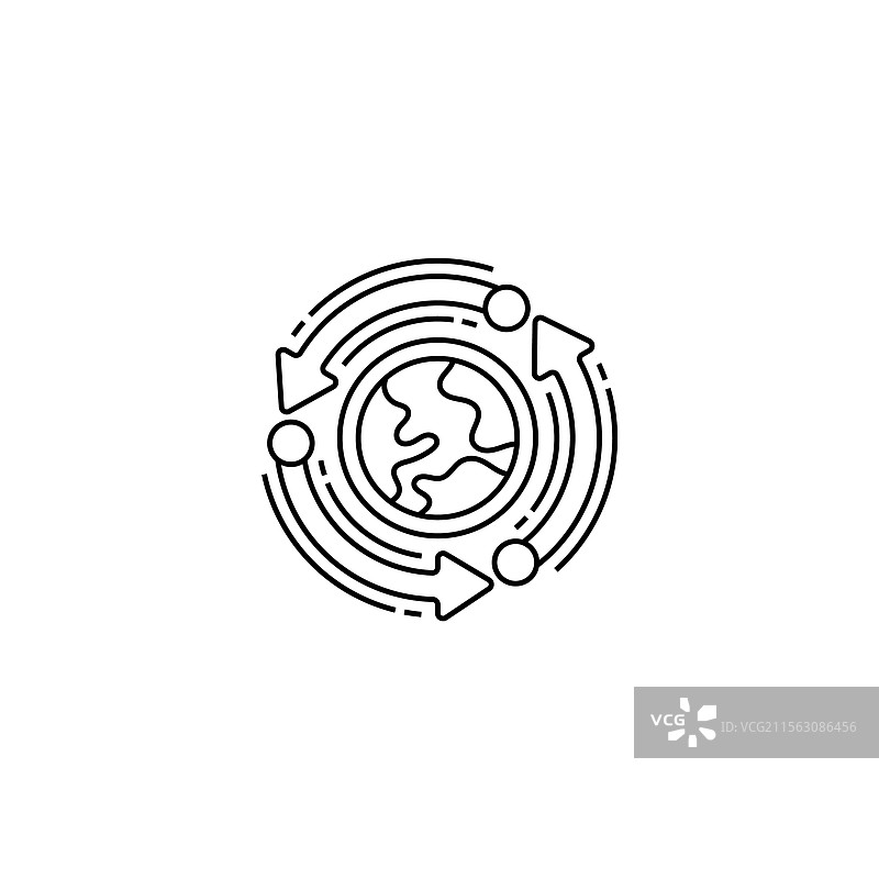 回收标志线条图标线性风格标志图片素材